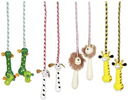 Goki corde à sauter animaux avec poignées en bois - jouet enfant