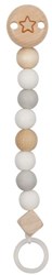 Goki chaîne tétine bois étoile bleue accessoire bébé sûr