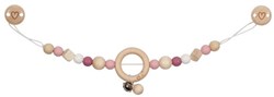 Goki chaîne de landau en bois cœur rose avec clips - jouet poussette