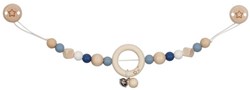 Goki chaîne de landau en bois étoile bleue avec clips - jouet bébé