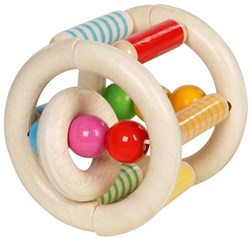 Goki anneau de dentition rouleau en bois - Heimess touch ring jouet bébé élastique