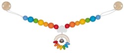Goki chaîne de landau en bois arc-en-ciel avec clips - jouet bébé