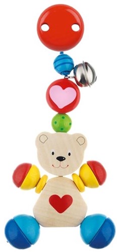 Goki Clip - Ours de Coeurs attache jouet bois multicolore