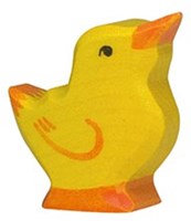 Holztiger poussin en bois figurine de ferme jaune