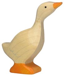 Holztiger oie en bois - figurine jouet petit animal de ferme