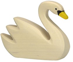 Holztiger cygne en bois figurine de jeu - nageur - jouet durable
