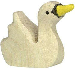 Holztiger figurine cygne en bois peinte à la main certifiée FSC