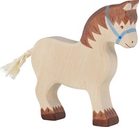 Holztiger cheval de trait en bois - jouet durable cheval