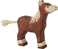 Holztiger figurine poulain en bois marron jouet durable