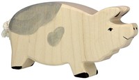 Holztiger sanglier en bois tacheté - figurine de jeu bois durable