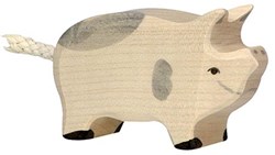 Holztiger figurine en bois porcelet tacheté - jouet durable