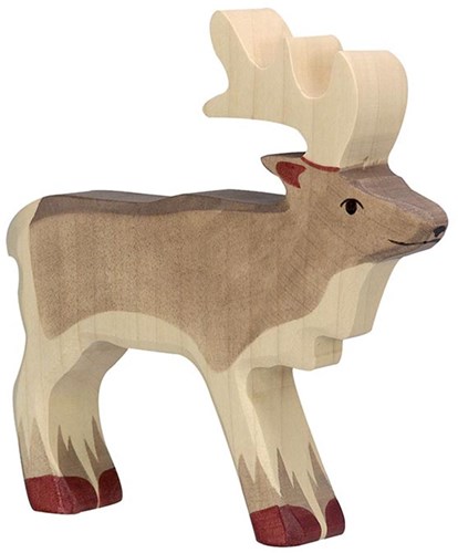 Holztiger figurine renne en bois - jouet fait main et sûr
