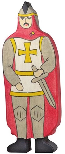 Holztiger chevalier figurine en bois gris-violet jouet FSC