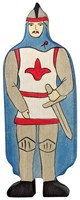 Holztiger chevalier figurine en bois bleue jouet FSC