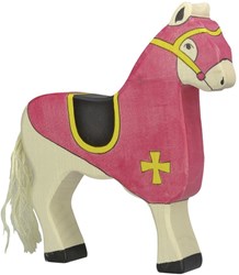Holztiger figurine cheval en bois rouge - jouet de fantaisie