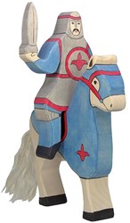 Holztiger chevalier figurine en bois bleu 19 cm durable FSC