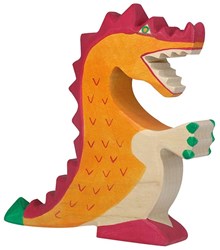 Holztiger figurine dragon en bois rouge FSC jouet créatif