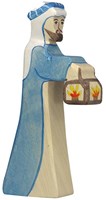 Holztiger berger de Noël en bois avec lampe - figurine de jeu - fait main