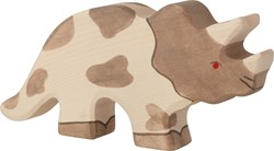 Holztiger dinosaure en bois Triceratops grande figurine de jeu