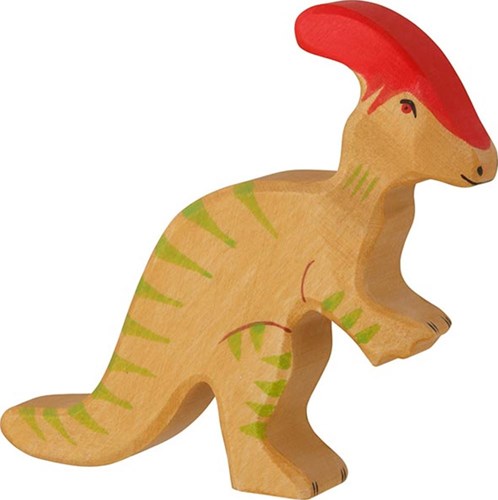 Holztiger dinosaure en bois Parasaurolophus figurine éducative