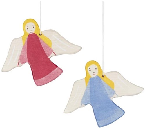 Holztiger figurine ange et ange gardien en bois pour enfants