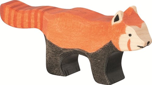 Holztiger figurine en bois panda roux jouet durable fait main