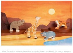 Holztiger ensemble d'animaux sauvages en bois - jouet artisanal pour enfants