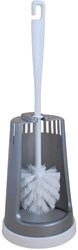 Brosse WC avec support argenté accessoire salle de bain plastique