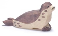 Ostheimer figurine phoque en bois tête courbée réaliste
