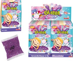 Bain pailleté licorne Glibbi slime violet jouet de bain pour enfants