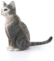 Schleich Ferme - Chat assis 13771 Figurine de jeu Gris-2