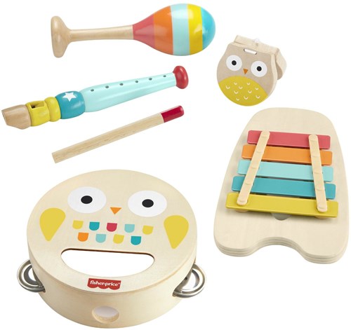 Fisher-Price ensemble d'instruments de musique en bois - jouet musical pour enfants-2