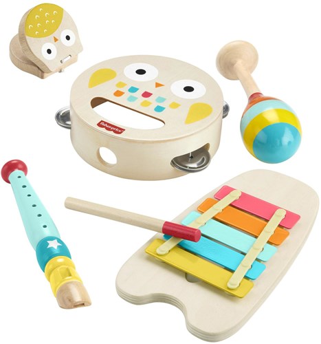 Fisher-Price ensemble d'instruments de musique en bois - jouet musical pour enfants-3