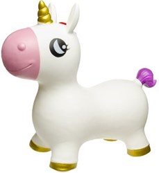 Duckiez ballon sauteur licorne blanc crinière arc-en-ciel