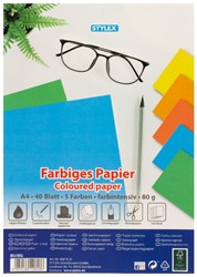 Stylex 40 feuilles de papier A4 colorées 80 grammes 40818
