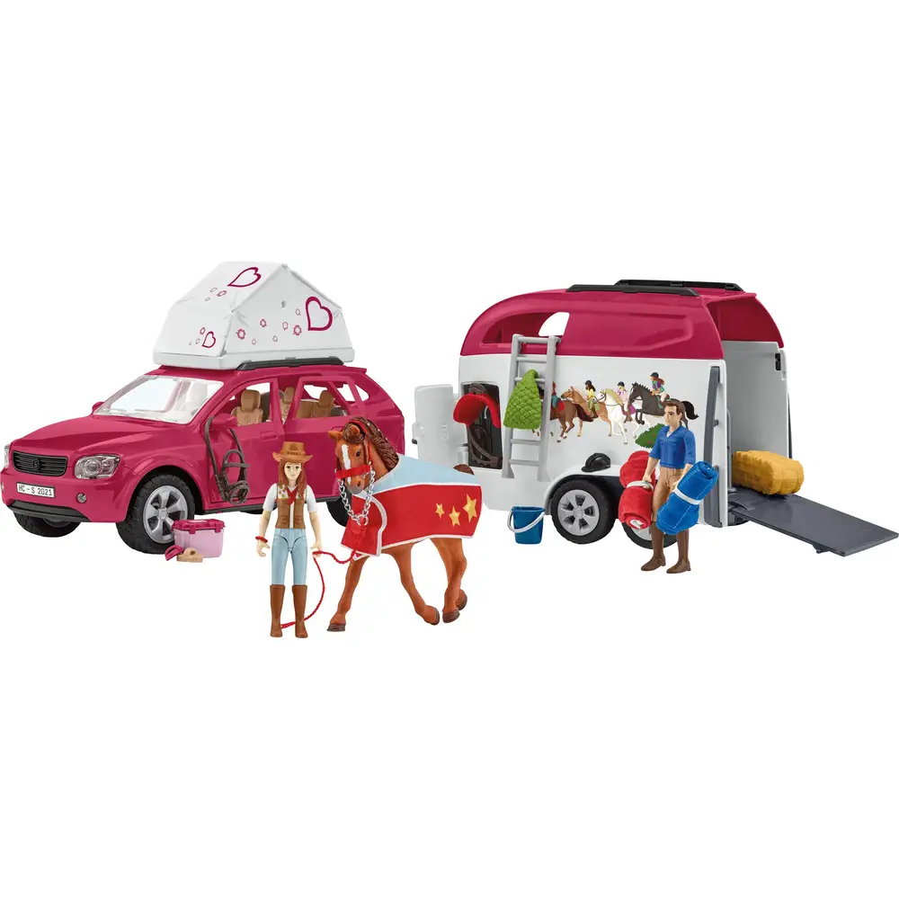 Schleich Horse Club coffret d'aventure avec voiture et van à chevaux - 42535