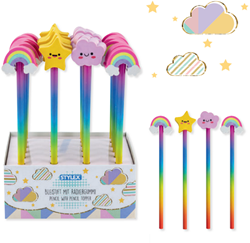 Stylex 24 potloden met regenboog gum 42143
