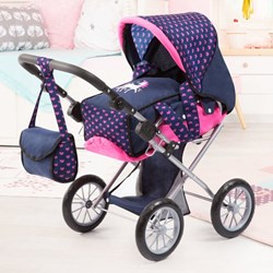 Bayer Chic 2000 landau poupée City Star bleu et rose - poignée réglable