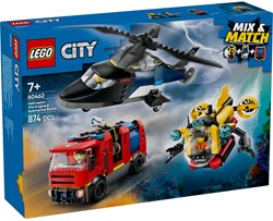LEGO City coffret hélicoptère camion de pompiers sous-marin 60462 jouet