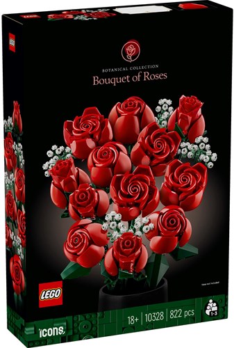 LEGO Icons Bouquet de Roses - Set de Fleurs Décoratif 10328