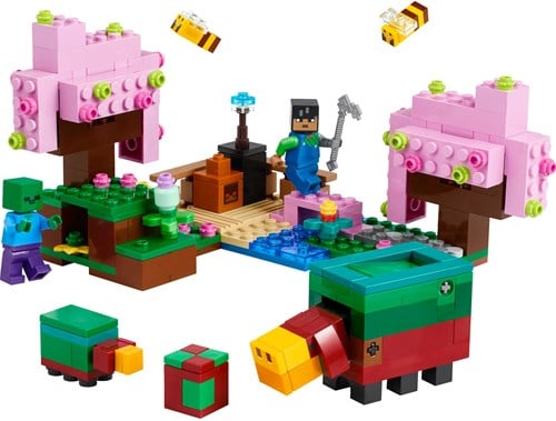 LEGO Minecraft set de construction jardin de cerisiers avec animaux et zombie 21260-2