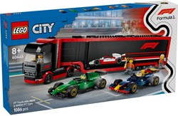 LEGO City camion F1 set de construction avec RB20 et AMR24 voitures de course - jouet Formule 1