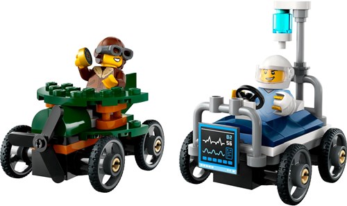 LEGO 60459 City Great Vehicles Raceautopakket:  vliegtuig vs. ziekenhuisbed-2