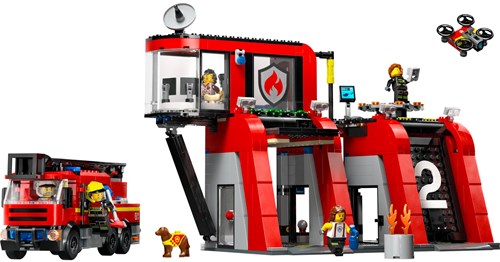 LEGO City jouet de pompier Caserne de pompiers et camion 60414-2