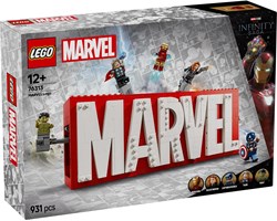 LEGO Marvel set de construction logo Marvel et figurines Avengers 76313