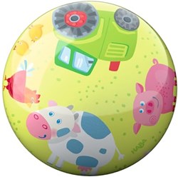Haba ballon de jeu animaux de la ferme - ballon coloré en plastique 22 cm