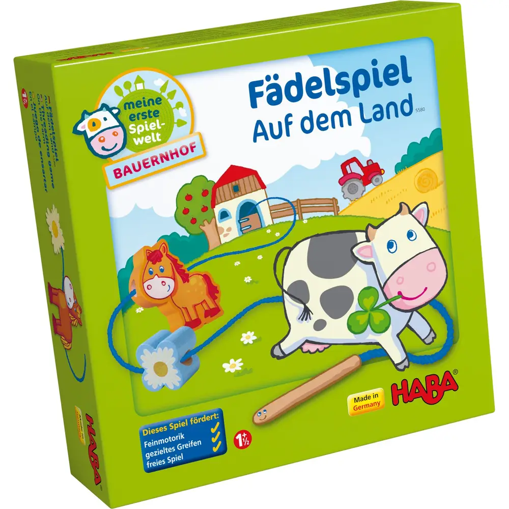 Haba Jeu d'enfilage À la ferme - jouet éducatif ferme enfants