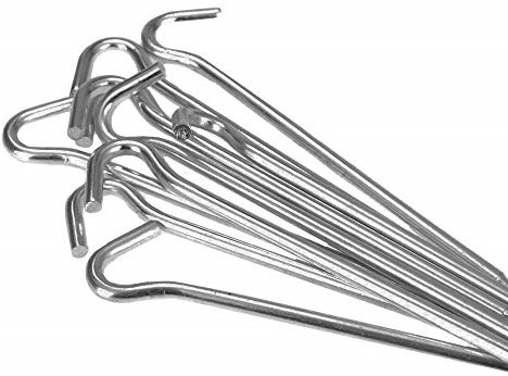 Piquets de tente métal camping sardines 6 pièces 23 cm argent solides