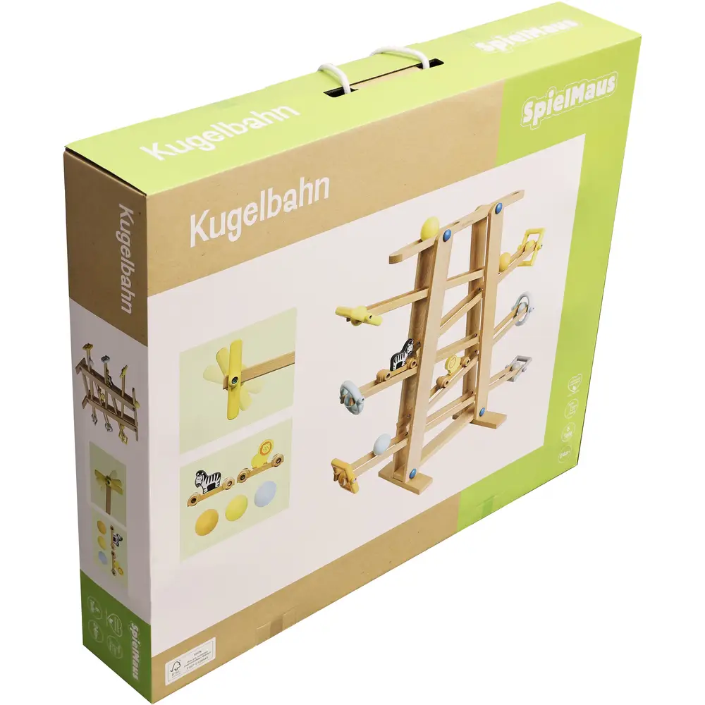 Vedes circuit à billes en bois jouet avec éléments roulants pour enfants