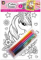 Grafix coloriage par numéro set licorne - pages à colorier A4